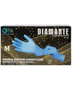 DIAMANTE vienkartinės nitrilo pirštinės be pudros 100 vnt. mėlynos