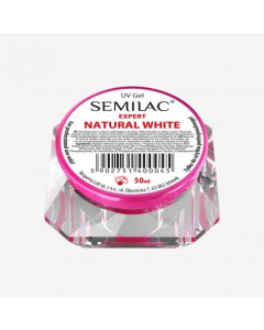 Semilac UV gelis įlietam prancūziškam manikiūrui Expert Natural White 5 ml