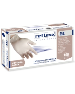 Reflexx vienkartinės latekso pirštinės 100 vnt. baltos