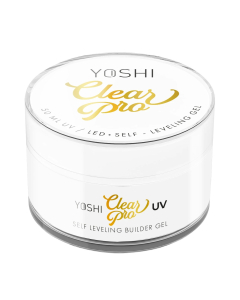 YOSHI UV/LED gelis nagų priauginimui CLEAR PRO SELF LEVELING GEL