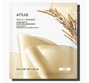 Anua lakštinė veido kaukė Rice 70 Glow Collagen Mask 38 g