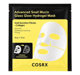 COSRX lakštinė veido kaukė Advanced Snail Mucin Glass Glow Hydrogel Mask 34 g