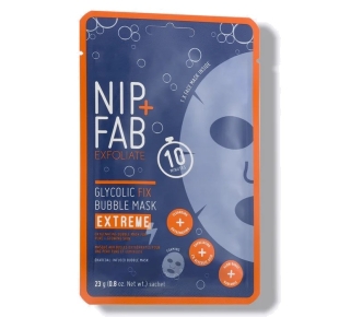 NIP+FAB Lakštinė veido kaukė su glikolio rūgštimi Glycolic Fix Bubble Mask Extreme burbulinė