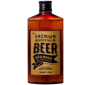 QOD BARBER SHOP multifunkcinis šampūnas plaukams, barzdai, odai PREMIUM SPECIAL BEER 220 ml