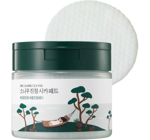 Round Lab raminantys veido toniko padeliai Pine Calming Cica Pad 50 vnt.